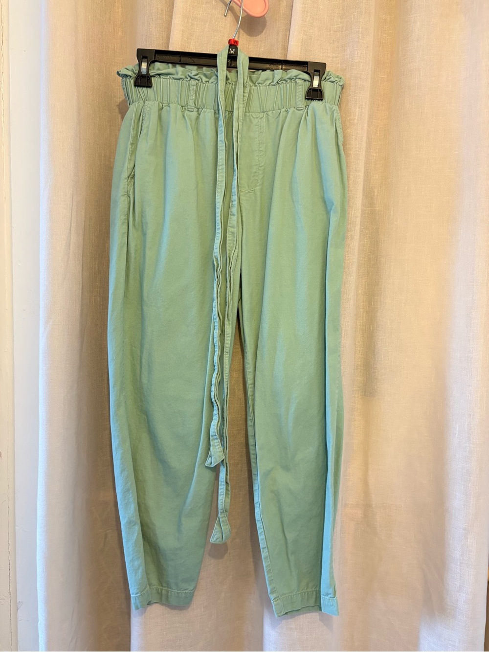Hollister Light Mint Green Drawstring Paperbag Waist Chinos